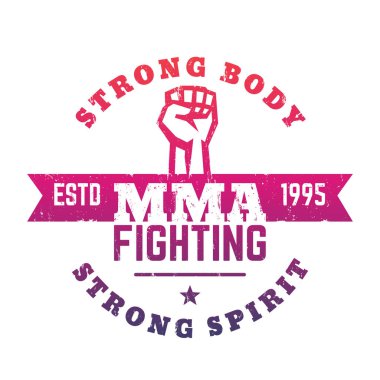 MMA mücadele logo, amblem, t-shirt baskı