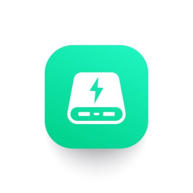 güç banka simgesi, taşınabilir şarj cihazı piktogram