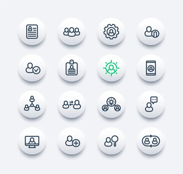 Icons für Personal und Management gesetzt — Stockvektor