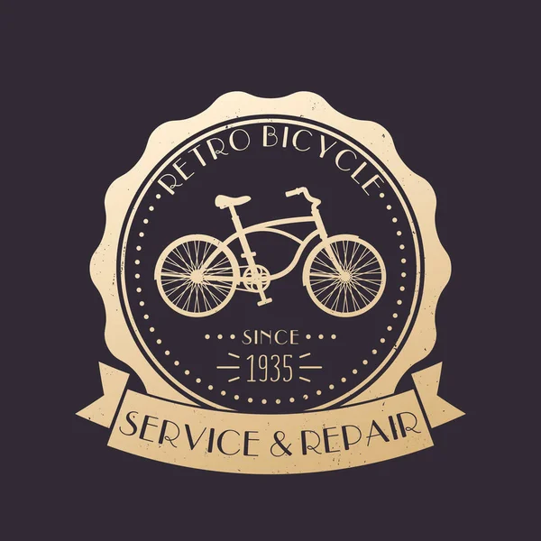 Retro Bicycle service and repair vintage logo — Stock Vector