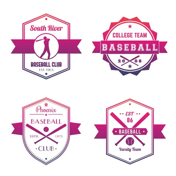 Beyzbol kulübü, takım logo, rozetleri, Amblemler — Stok Vektör