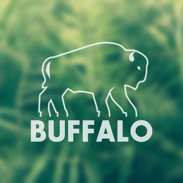 Buffalo vektor konturen för Logotypdesign — Stock vektor