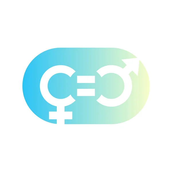 Gender equity symbol, icon, sign on white — Stock Vector