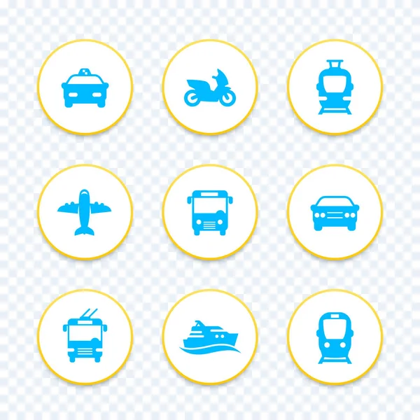 Passagier transportset pictogrammen — Stockvector