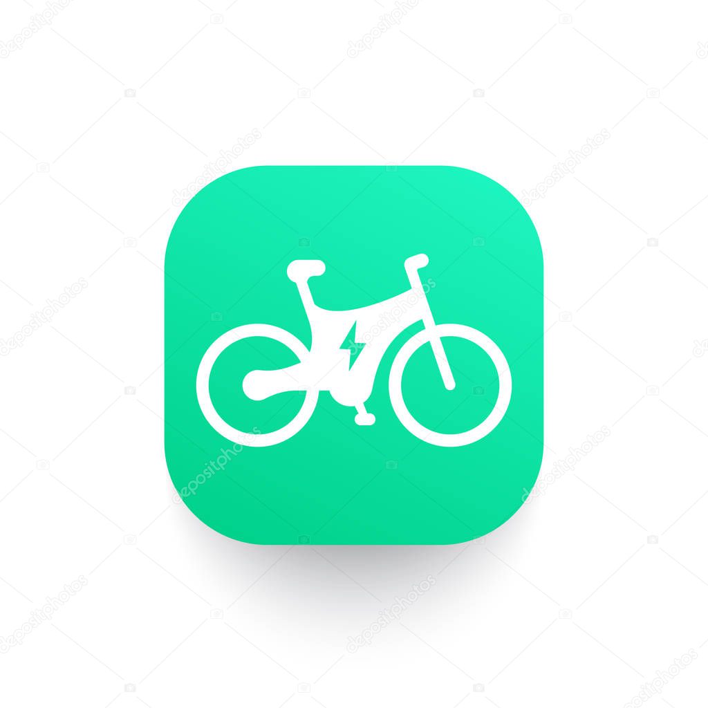 Electric bicycle icon, booster bike, vector illustration