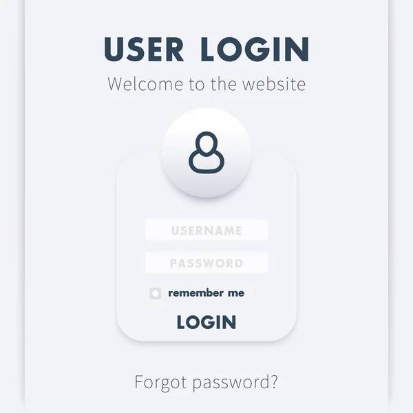 Benutzer-Login-Fenster Design, Seitenvorlage — Stockvektor