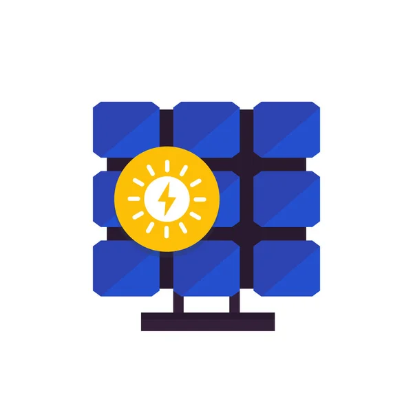 太阳能电池板，在平面样式图标 — 图库矢量图片