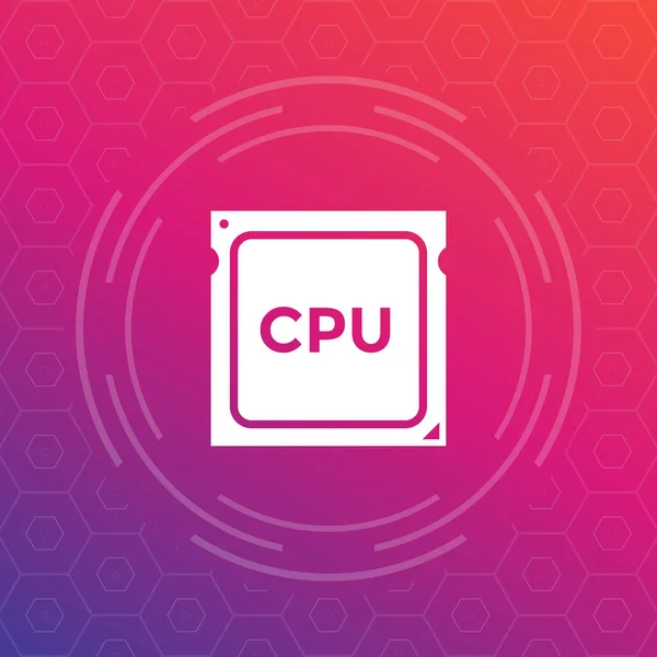 CPU, icono del vector del procesador — Archivo Imágenes Vectoriales