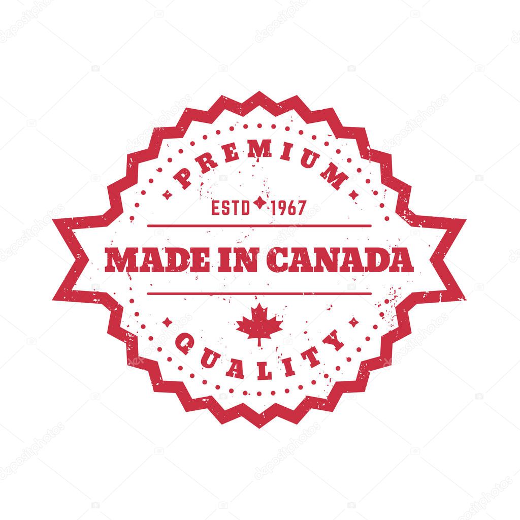 Made in Canada, vector badge, round label