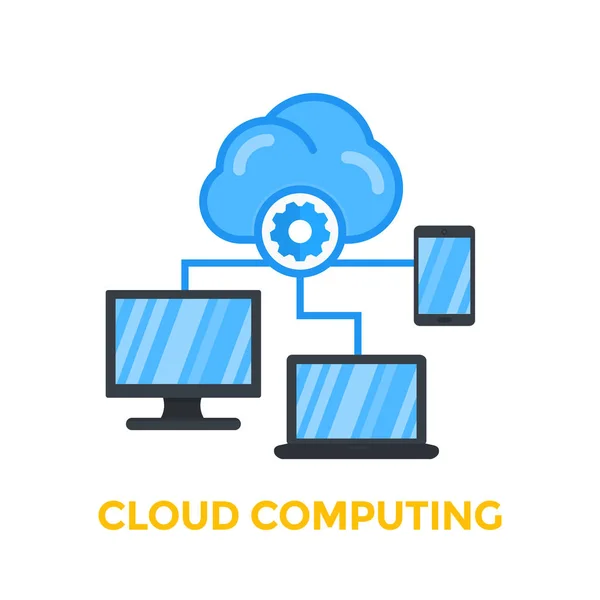 Ilustração do vetor de computação em nuvem —  Vetores de Stock