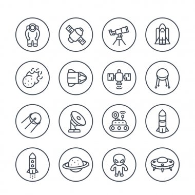 Beyaz uzay ve astronomi satır simgeleri