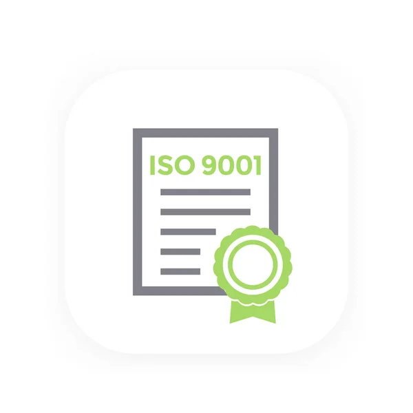 Certificado ISO 9001, ilustração vetorial —  Vetores de Stock