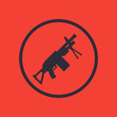 Makineli tüfek simgesini daire