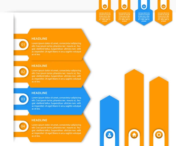 Infographie d'entreprise éléments, 1, 2, 3, 4 étapes — Image vectorielle