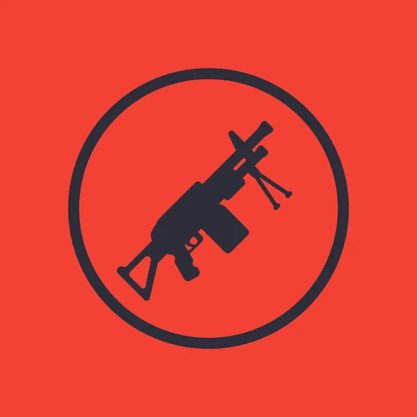 Maschinengewehr-Ikone im Kreis — Stockvektor