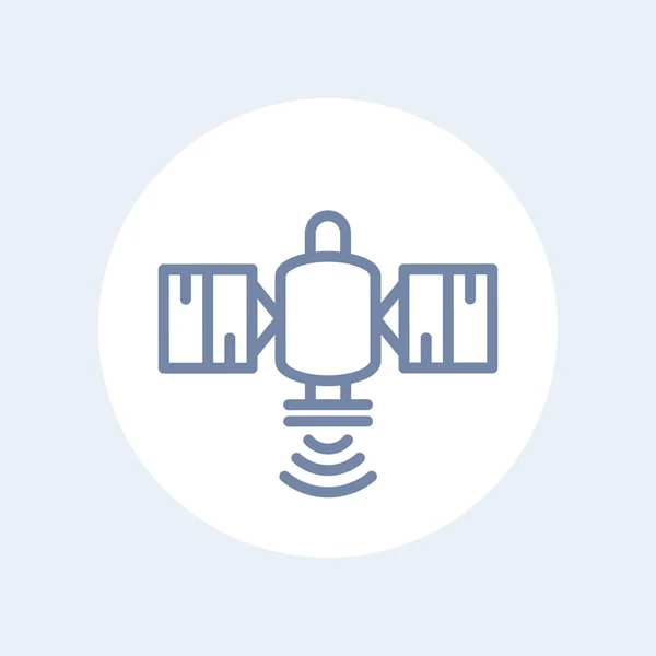 Satelliet lijn pictogram geïsoleerd op wit — Stockvector