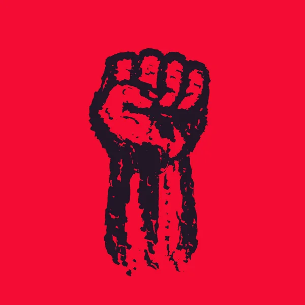 Кулак високий на знак протесту, рука піднята — стоковий вектор