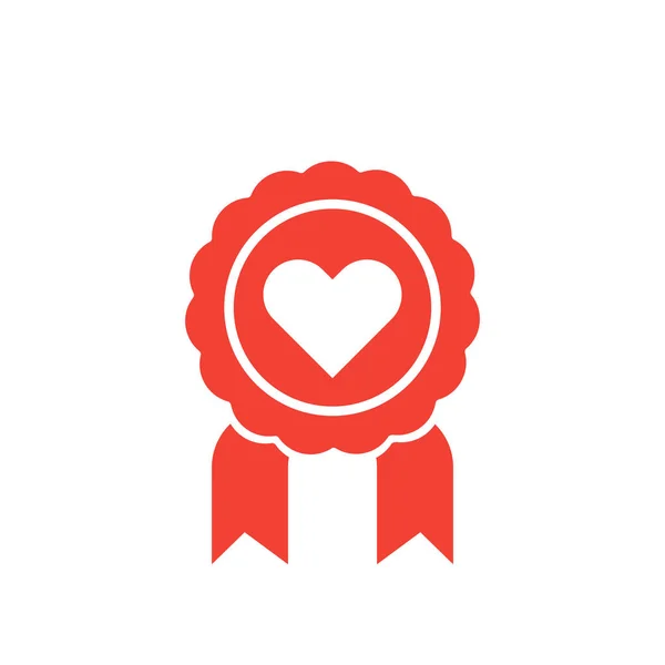 Medaille für Likes Ikone mit Herz — Stockvektor