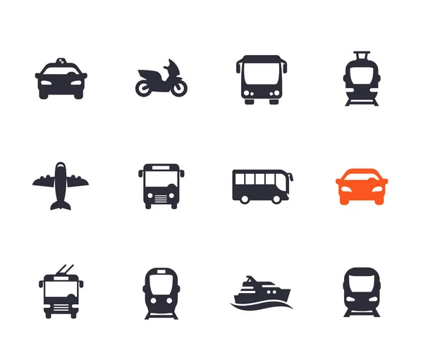 Conjunto de iconos de transporte de pasajeros — Archivo Imágenes Vectoriales