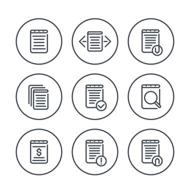 raporlar, hesap, kayıt, finans belge simgeleri