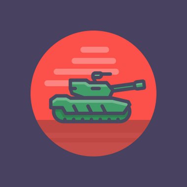 Anahat ile düz tarzında modern tank simgesi