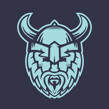 Vikingler logo öğesi, savaşçı kask boynuzlarıyla içinde