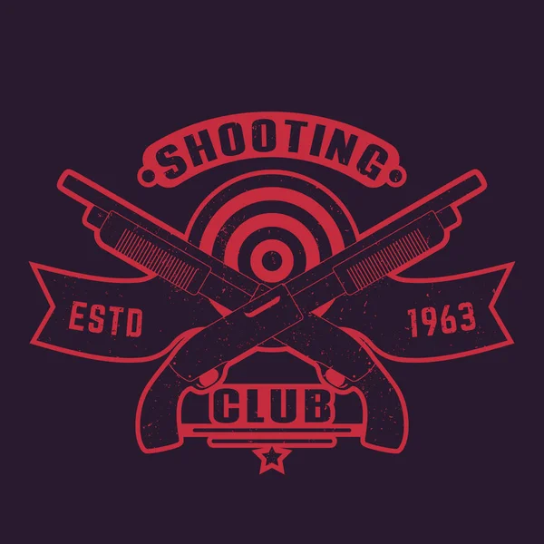 Shooting club logo met geweren, gekruiste jachtgeweren — Stockvector