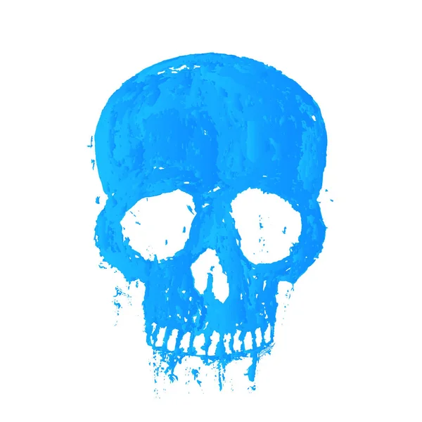 T-Shirt Print mit blauem Totenkopf — Stockvektor