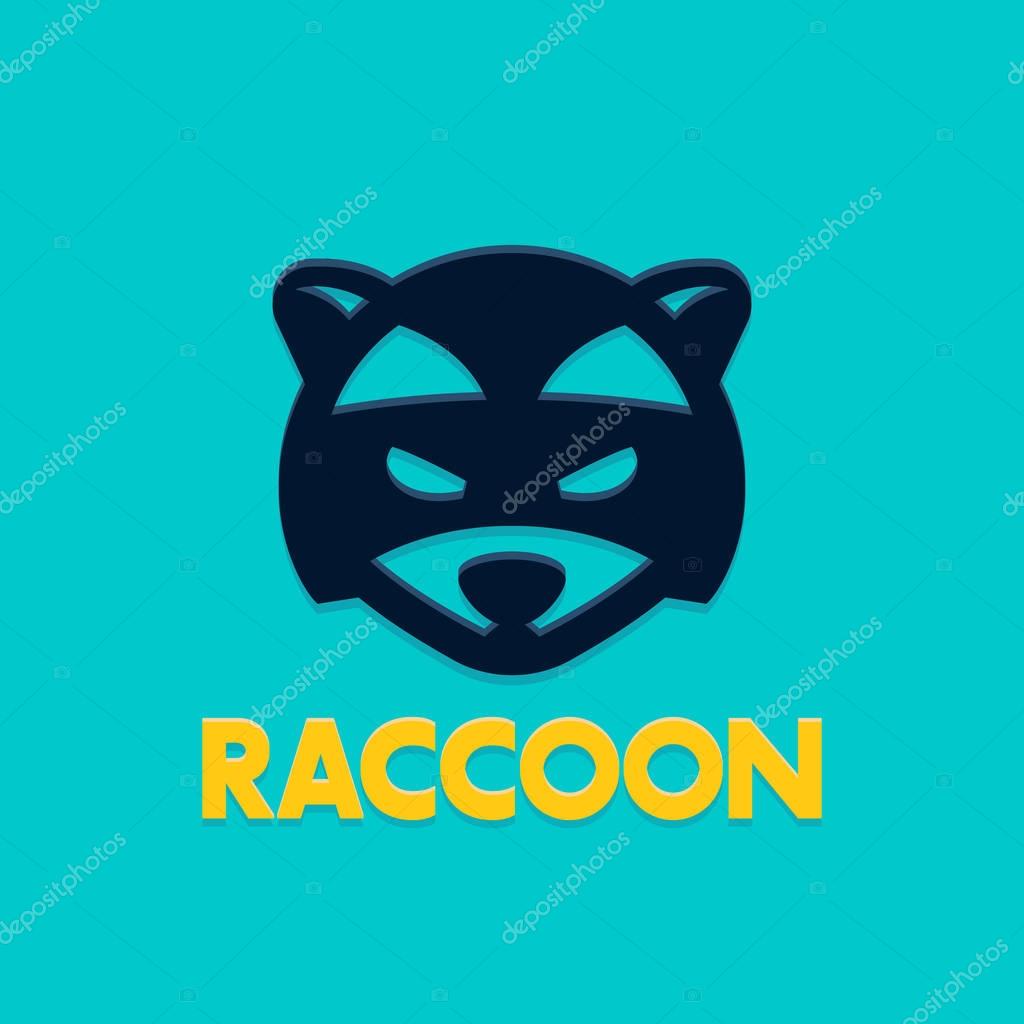 Raccoon logo template, head of coon, eps 10 file, easy to edit
