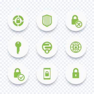 Güvenlik simgeleri, güvenli işlem, kilit, kalkan