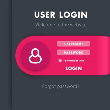 Web sitesi için kullanıcı oturum açma penceresi şablon tasarımı