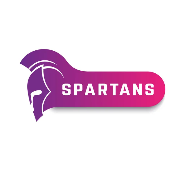 Spartans logotipo com capacete guerreiro no branco — Vetor de Stock