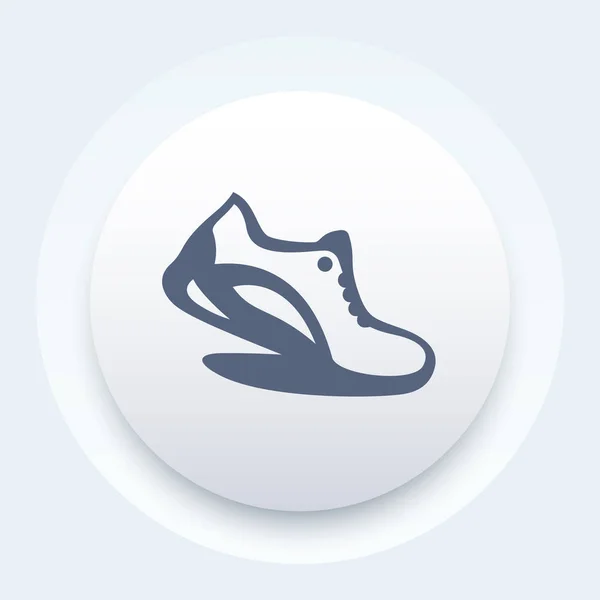 Значок бега, элемент логотипа с кроссовкой — стоковый вектор