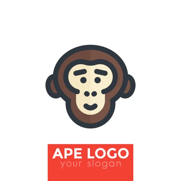 Ape, csimpánz vektor logo elem — Stock Vector