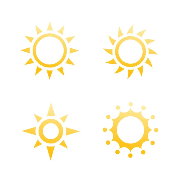 Sun logo elements, icons — Stock Vector