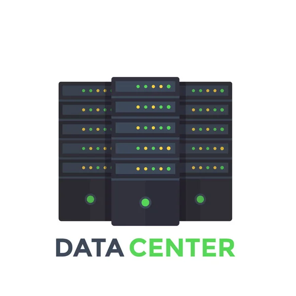 Sala do servidor, ilustração vetorial de data center —  Vetores de Stock