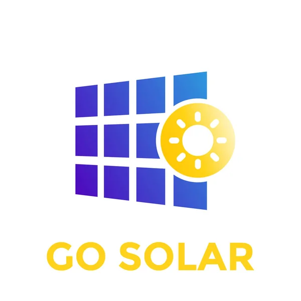 Solar panel ikonra, vektor logo — Stock Vector