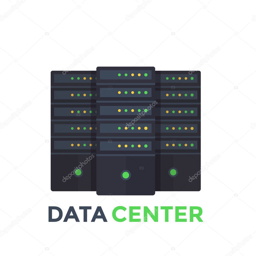 server room, data center vector illustration