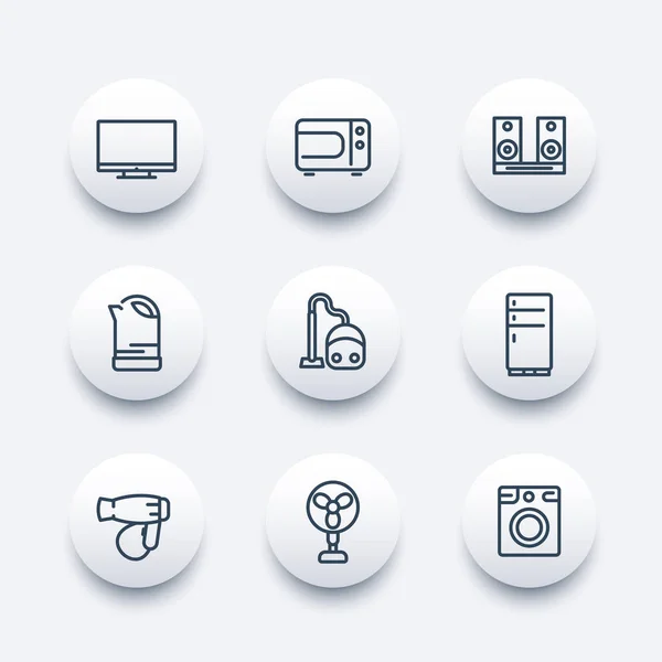 Appliances ligne icônes ensemble — Image vectorielle