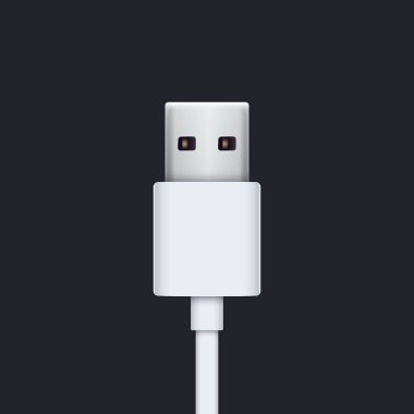 USB fişini beyaz kablo ile