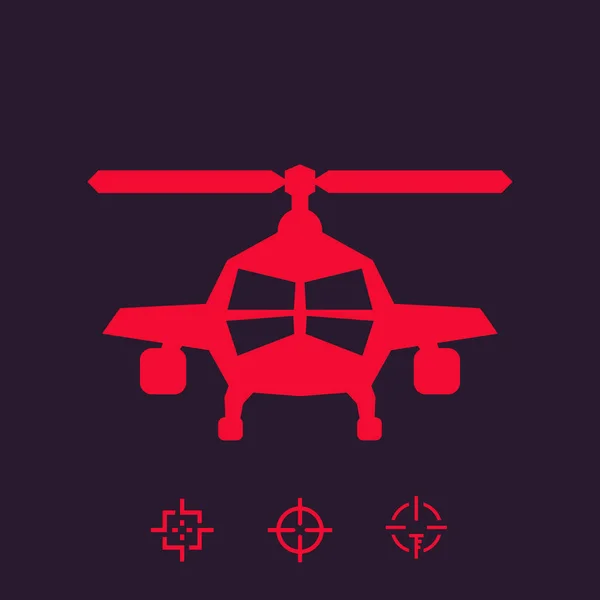 Helicóptero de combate vector signo — Vector de stock