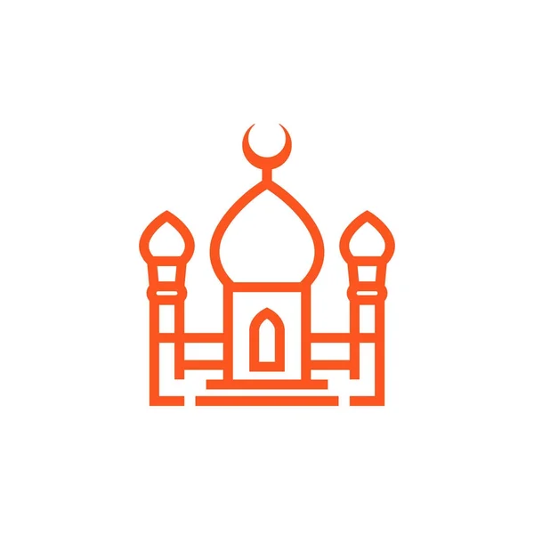 线形风格的清真寺图标 — 图库矢量图片