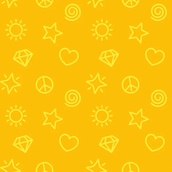ミニマルなパターン、シームレスな黄色の背景 — ストックベクタ