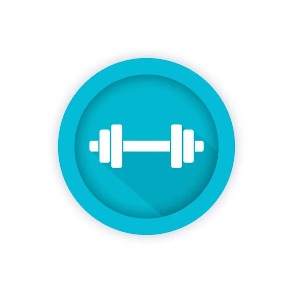 Barbell icon, round vector pictogram — Stock Vector