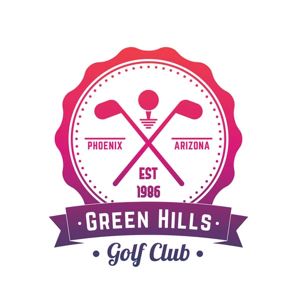 Golf Kulübü logo, amblem, vektör rozet beyaz üzerinde — Stok Vektör