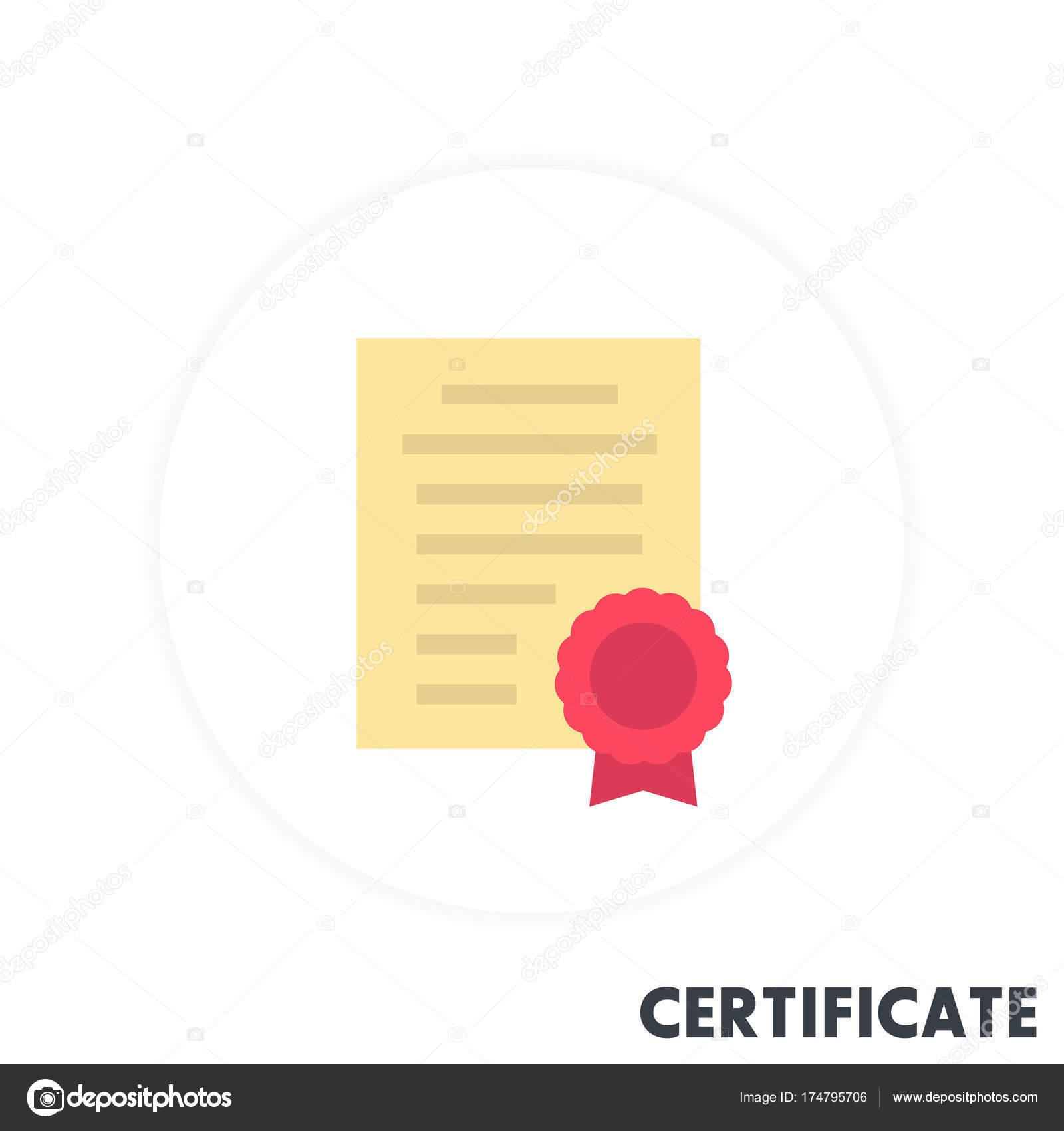 Certificate Icon In Flat Style Vector Image By C Nexusby Vector Stock Certificate Icon In Flat Style Vector Image By C Nexusby Vector Stock