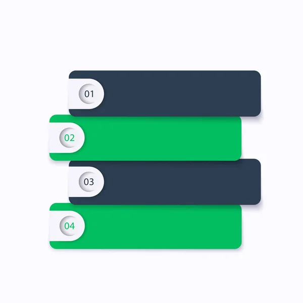 1,2,3,4 pasos, cronología, infografías de negocios — Vector de stock