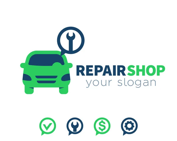 Car service, repair shop vector logo element — Stock Vector