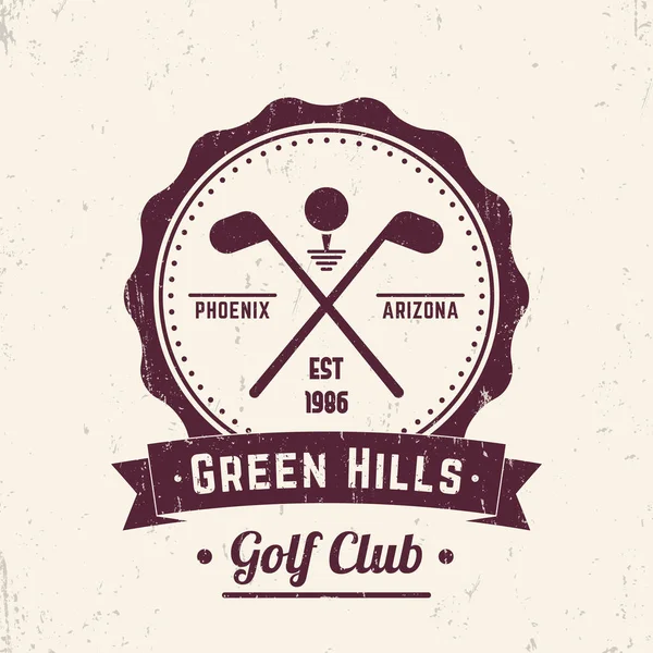 Golf Kulübü vintage logo, amblem, rozet — Stok Vektör