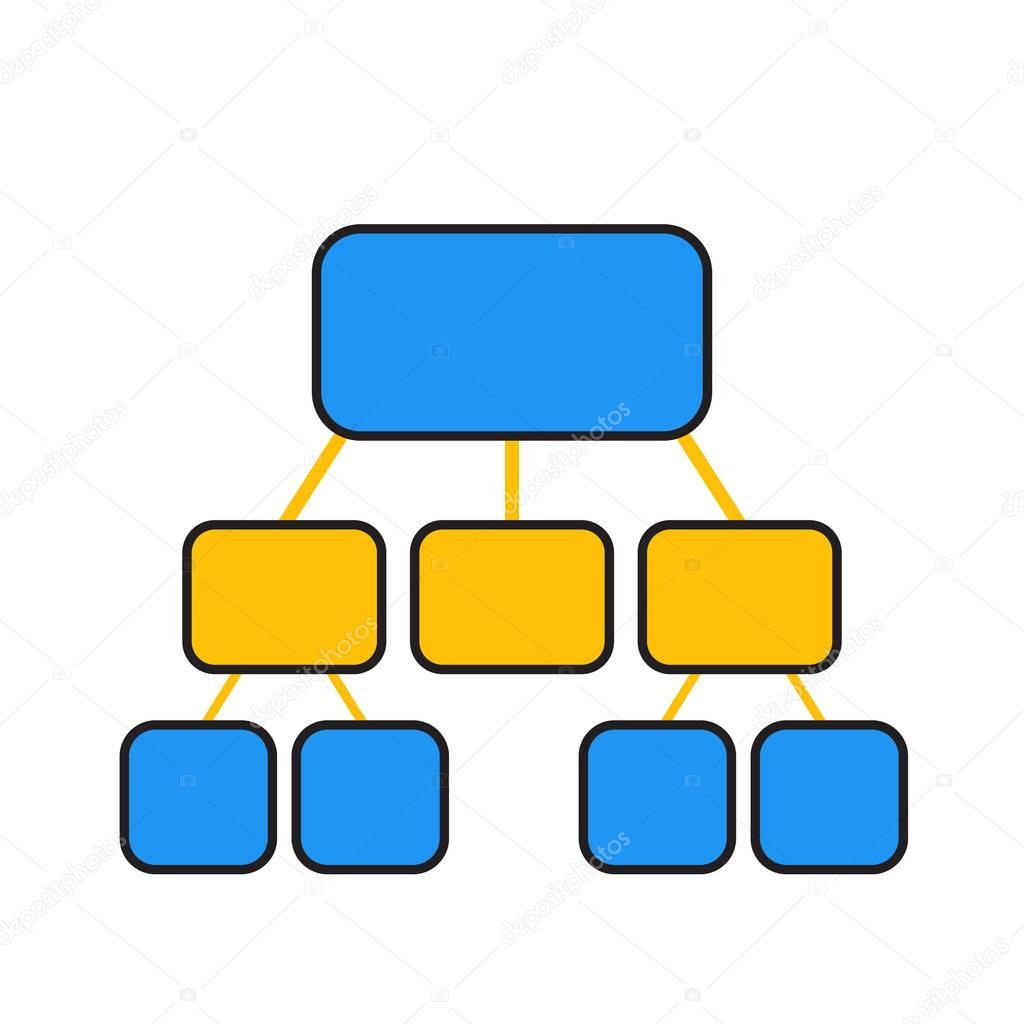 flowchart template in blue and yellow